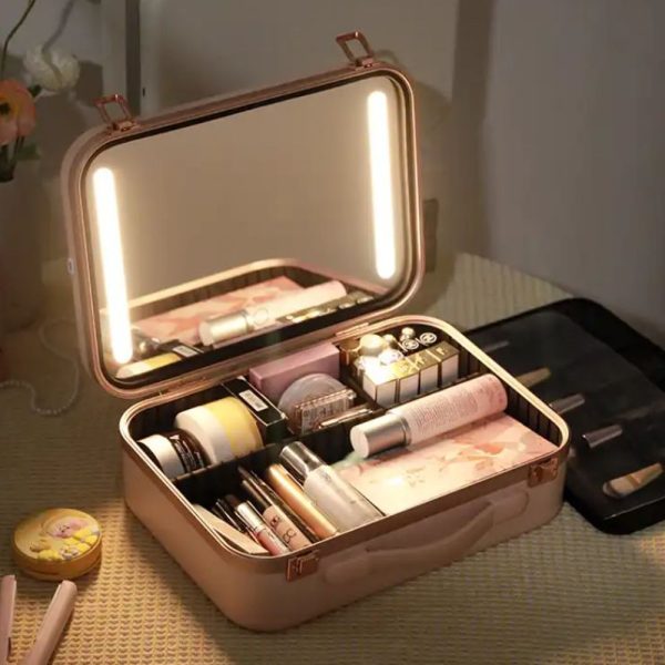 Maletin De Maquillaje Con Espejo y Luz LED - Image 4