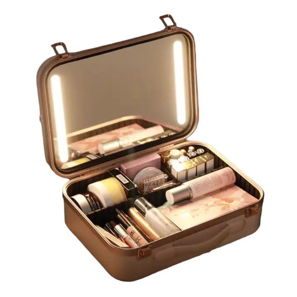 Maletin De Maquillaje Con Espejo y Luz LED