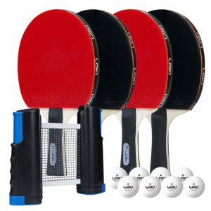 Set De Ping Pong Con Red Retractil Para 4 Jugadores